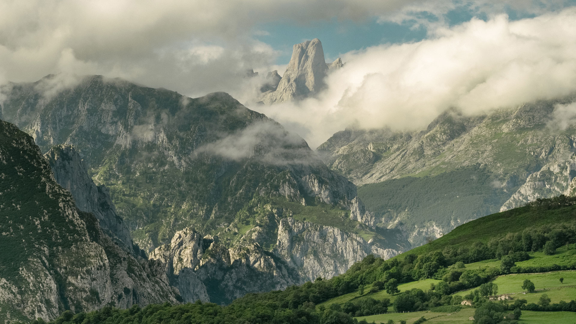 View of Naranjo de Bulnes in the Picos de Europa, Asturias View of Naranjo de Bulnes in the Picos de Europa, Asturias