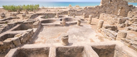 Blick auf die römische Stadt Baelo Claudia. Tarifa, Cádiz